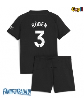 Manchester City Ruben Dias #3 Echipament de Fotbal Replică 2025-26 Copii Deplasare (+ Șorturi)
